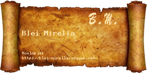 Blei Mirella névjegykártya